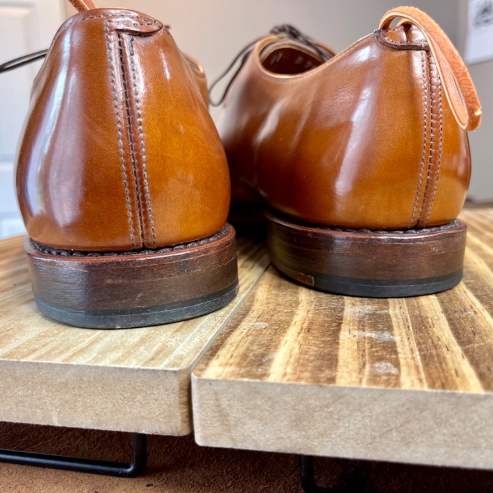 *RARE!* Allen Edmonds “Hanover” Wholecut Walnut 11 D Custom Patina Wedding Shoes - Picture 2 of 6